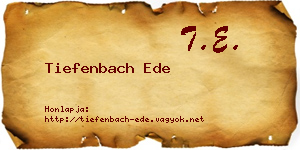 Tiefenbach Ede névjegykártya